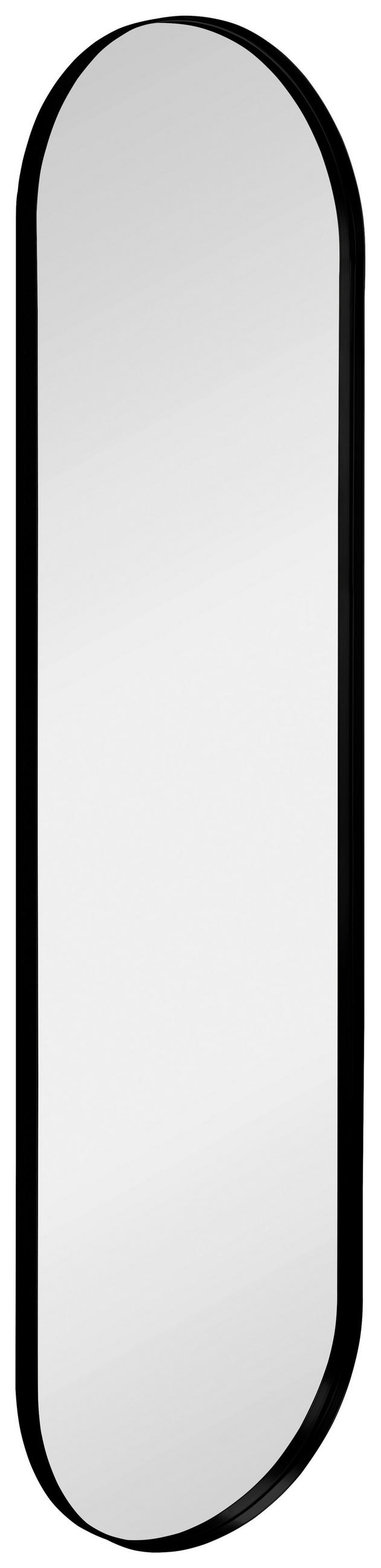 WANDSPIEGEL 40/150/3 cm    in oval  - Schwarz, MODERN, Glas/Metall (40/150/3cm)