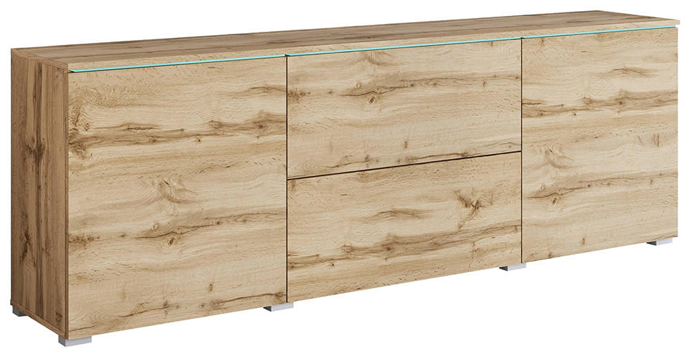 TV-BÄNK Vera  i 180/61,8/34,5 cm  - ek Wotan/grå, Trend, trämaterial/plast (180/61,8/34,5cm) - P & B
