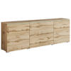 LOWBOARD Vera  in 180/61,8/34,5 cm  - Eiche Wotan/Grau, Trend, Holzwerkstoff/Kunststoff (180/61,8/34,5cm) - P & B