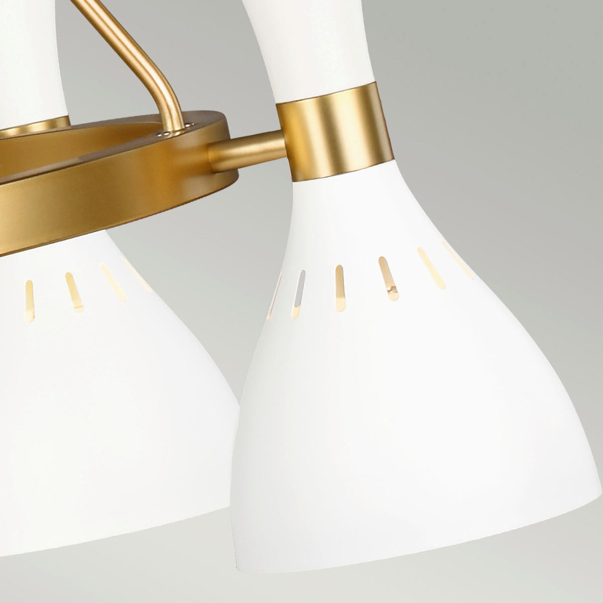 KRONLEUCHTER 81.3/89.3  cm   - Messingfarben/Weiß, KONVENTIONELL, Metall (81.3/89.3 cm) - Elstead Lighting