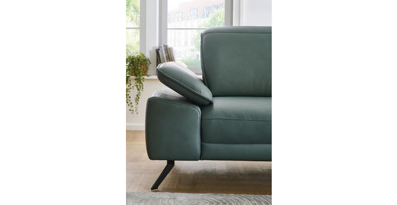 ECKSOFA in Echtleder Opal  - Opal/Schwarz, Design, Leder/Metall (193/332cm) - Dieter Knoll