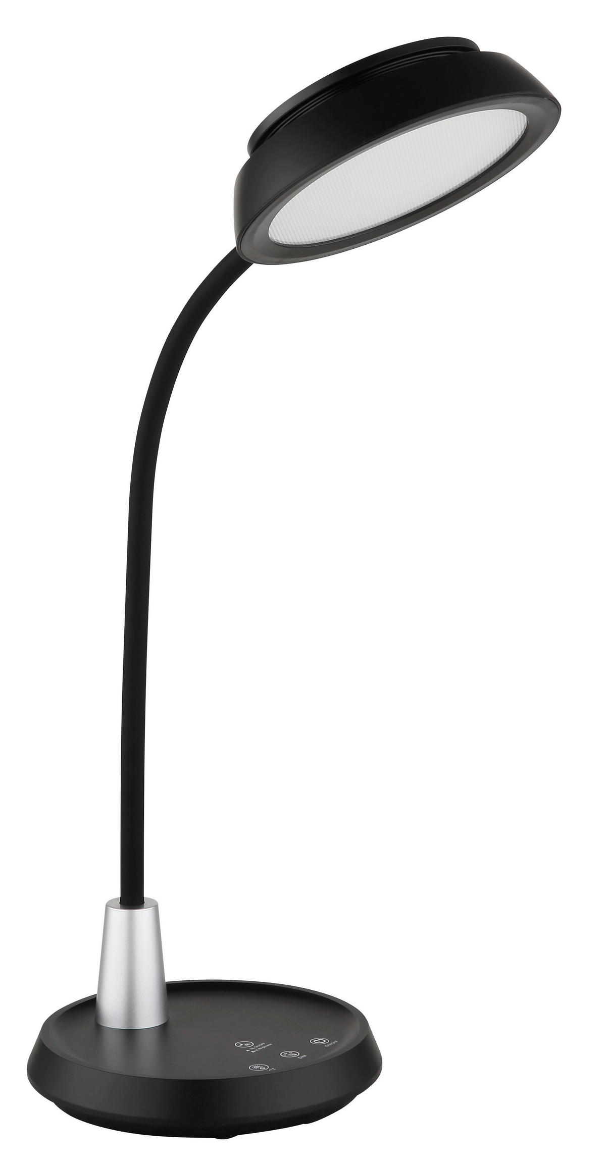 LED-TISCHLEUCHTE 30,6/17,2/44,8 cm   - Silberfarben/Schwarz, Design, Kunststoff (30,6/17,2/44,8cm) - Globo