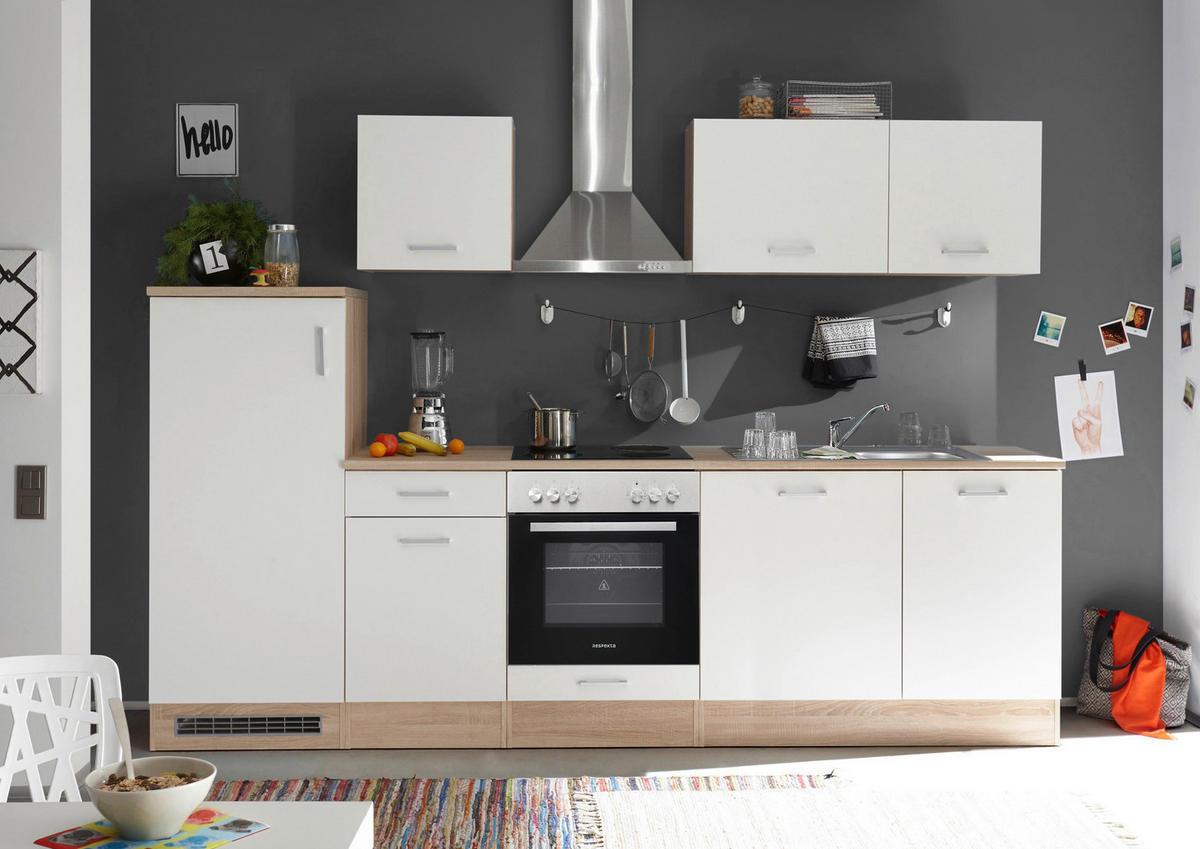 KÜCHENLEERBLOCK 280 cm   in Weiß, Eichefarben  - Wildeiche/Eichefarben, Basics, Holzwerkstoff/Kunststoff (280cm) - Respekta
