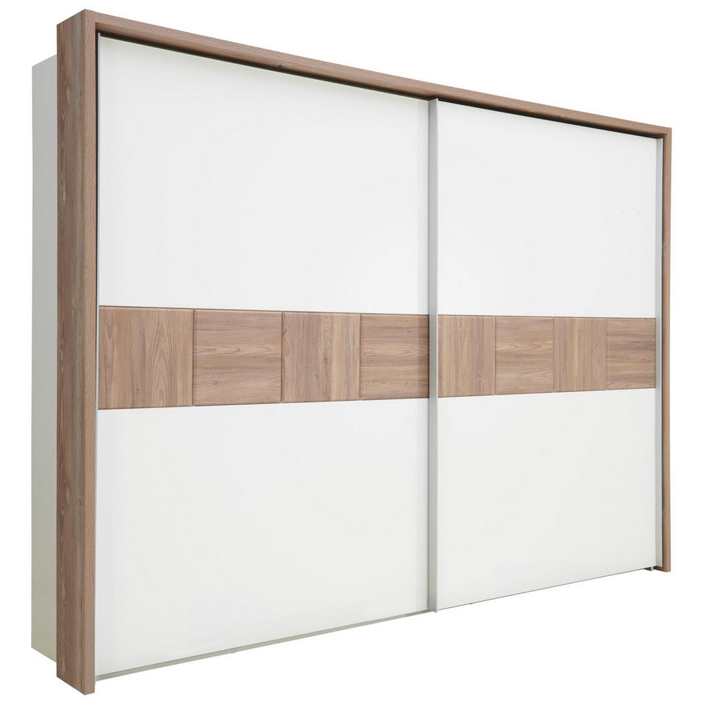 Schwebetürenschrank In Kieferfarben, Weiß Schwebetürenschrank In Kieferfarben, Weiß