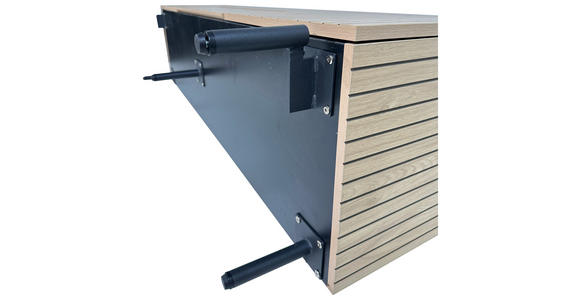 LOWBOARD LINO in 150/50/40 cm - Eichefarben/Schwarz, Design, Holzwerkstoff/Metall (150/50/40cm) - Xora