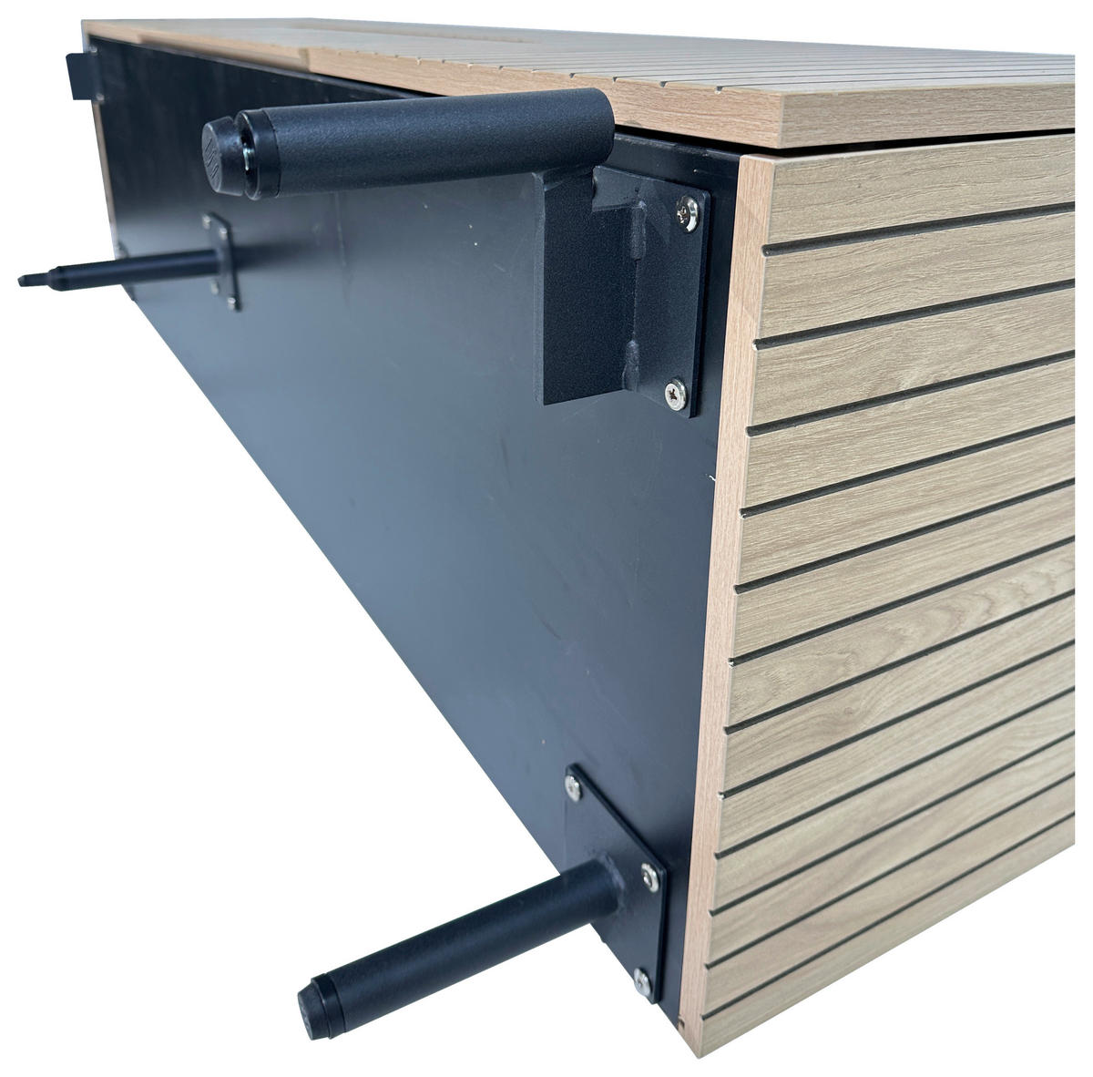 LOWBOARD LINO  in 150/50/40 cm  - Eichefarben/Schwarz, Design, Holzwerkstoff/Metall (150/50/40cm) - Xora