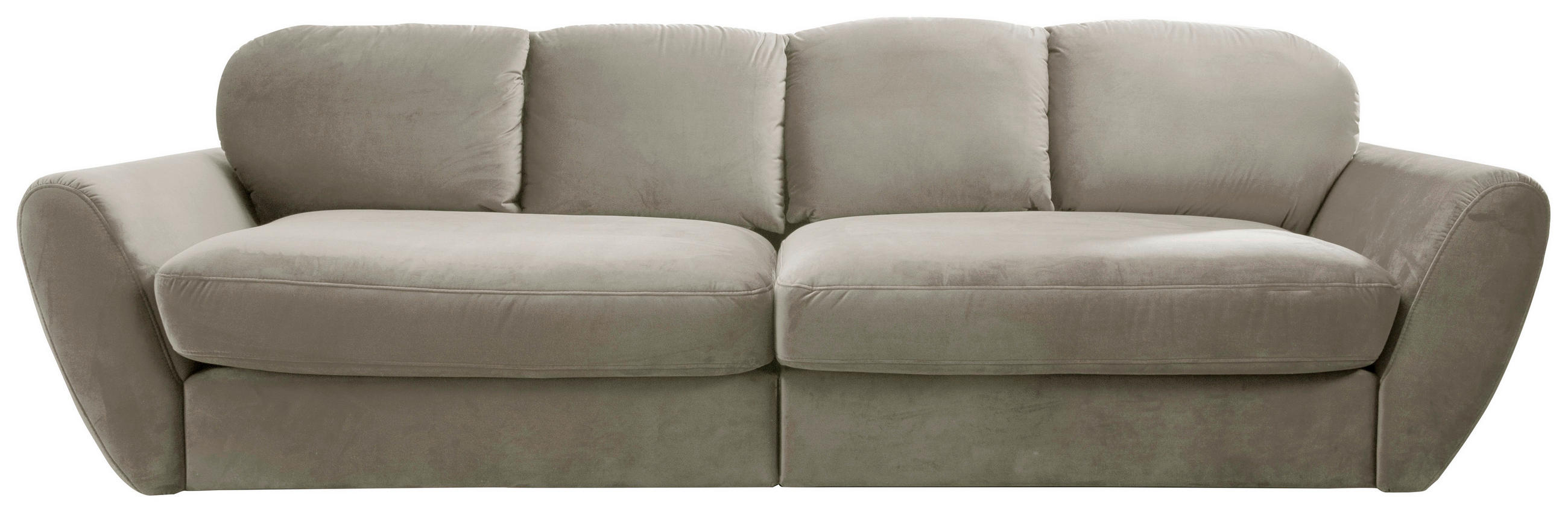 BIGSOFA Flachgewebe Grau, Sandfarben  - Sandfarben/Schwarz, MODERN, Kunststoff/Textil (290/96/113cm) - Cantus
