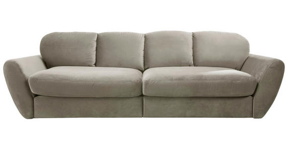 BIGSOFA Flachgewebe Grau, Sandfarben  - Sandfarben/Schwarz, MODERN, Kunststoff/Textil (290/96/113cm) - Cantus