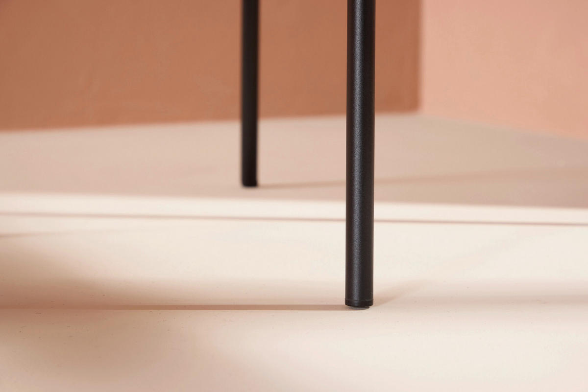 STOL stål  - brun/svart, Design, metall/textil (53/77/60cm) - Livetastic