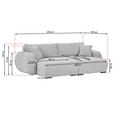 BIGSOFA Flachgewebe Grau  - Schwarz/Grau, KONVENTIONELL, Kunststoff/Textil (250/72/145cm) - Carryhome