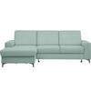 ECKSOFA in Cord Mintgrün  - Schwarz/Mintgrün, Konventionell, Textil/Metall (167/247cm) - Stylife