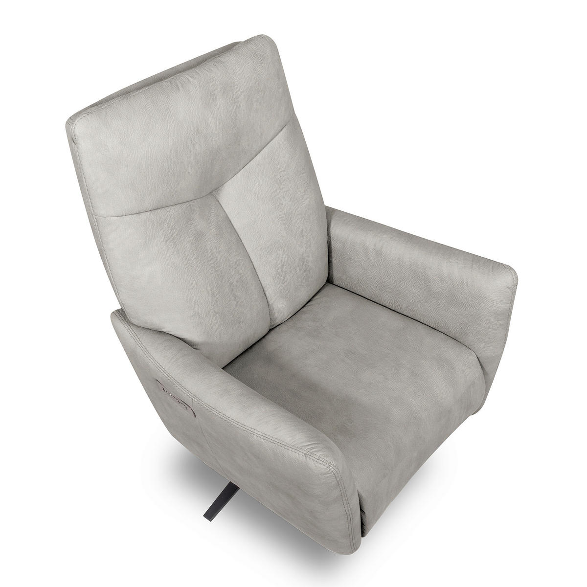RELAXSESSEL Textil Hellgrau  - Hellgrau/Schwarz, Design, Textil/Metall (76/107/88cm) - Livetastic