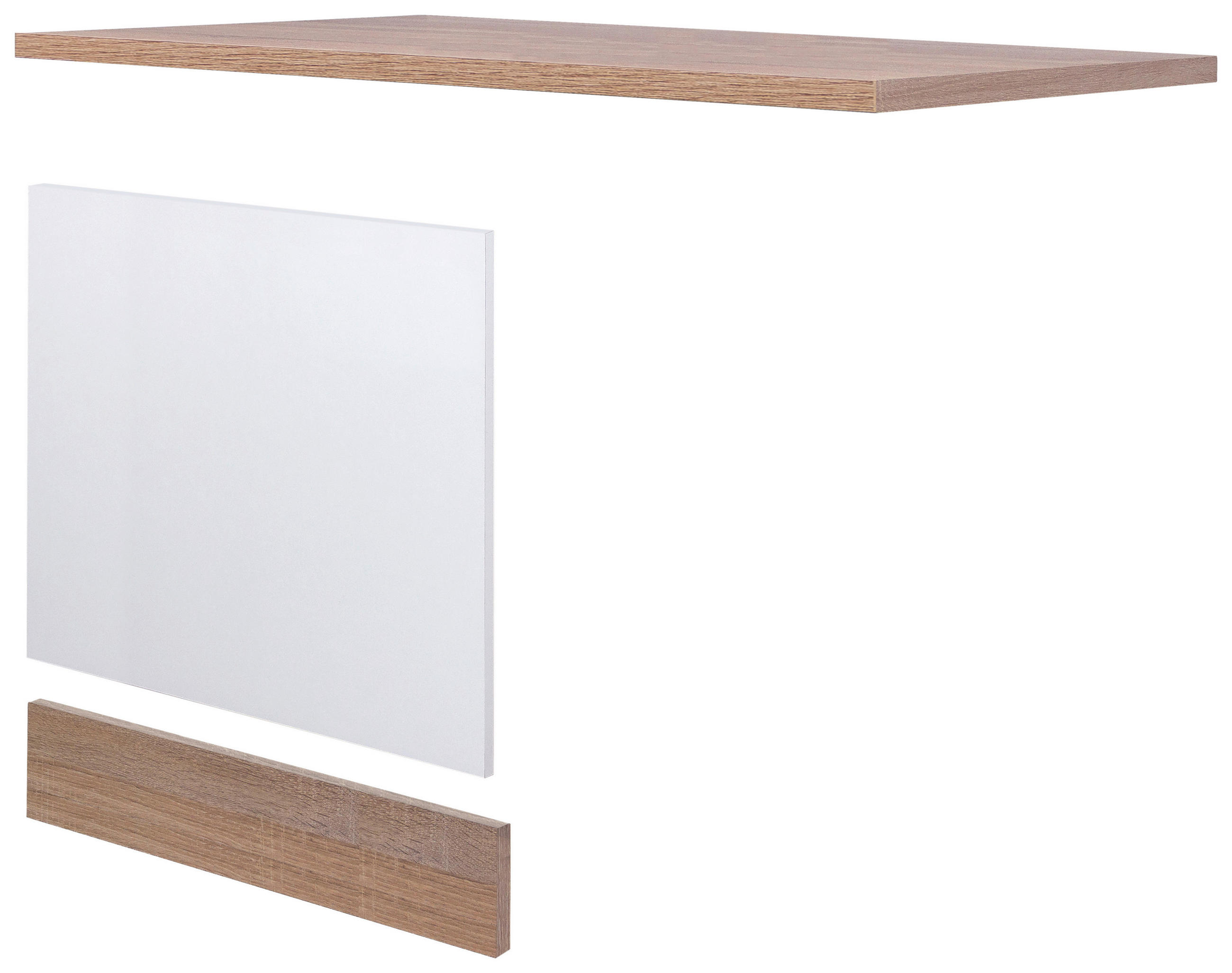 FlexWell Geschirrspülerfront Weiß, Sonoma Eiche 110x85x60 cm