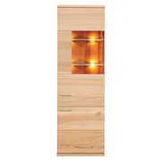 VITRINE in massiv Kernbuche Buchefarben - Buchefarben/Alufarben, Design, Glas/Holz (61/197/41cm) - Venda