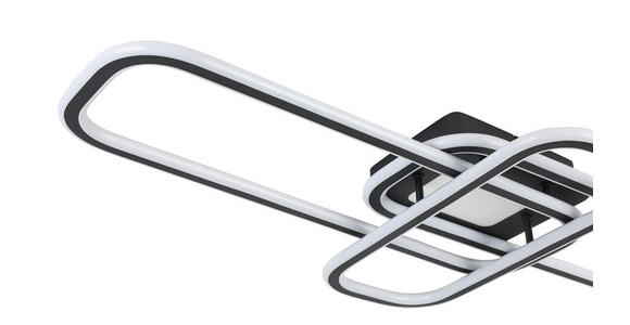 LED-DECKENLEUCHTE 103/46/11 cm   - Schwarz/Weiß, Design, Kunststoff/Metall (103/46/11cm) - Novel