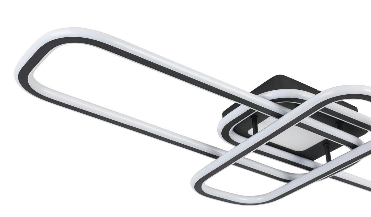 STROPNÍ LED SVÍTIDLO, 103/46/11 cm - bílá/černá, Design, kov/plast (103/46/11cm) - Novel