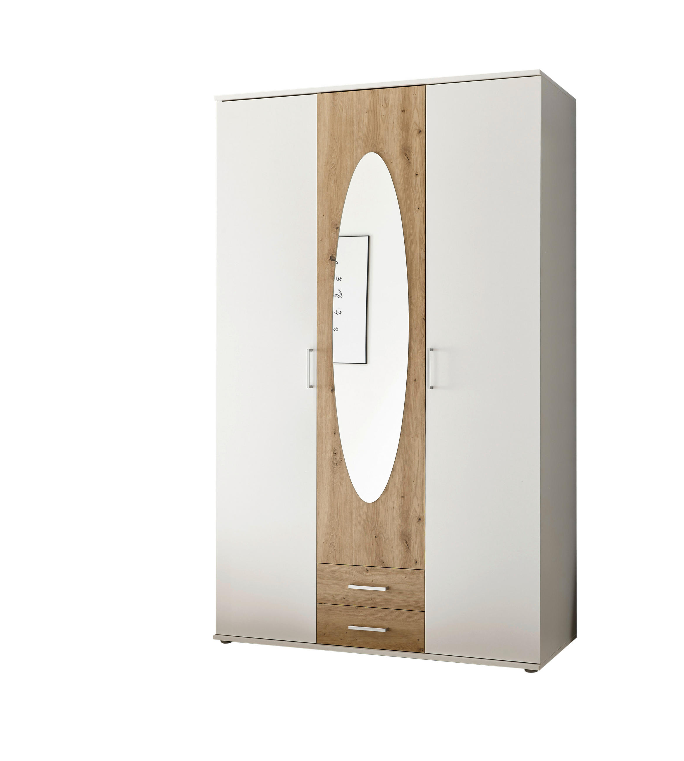 ORMAR S KLASIČNIM VRATIMA bijela, boje hrasta   - bijela/boje grafita, Moderno, drvni materijal (120/195/52cm) - Carryhome