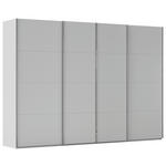 SCHWEBETÜRENSCHRANK  in Seidengrau  - Chromfarben/Seidengrau, Design, Holzwerkstoff/Metall (316/223/68cm) - Novel