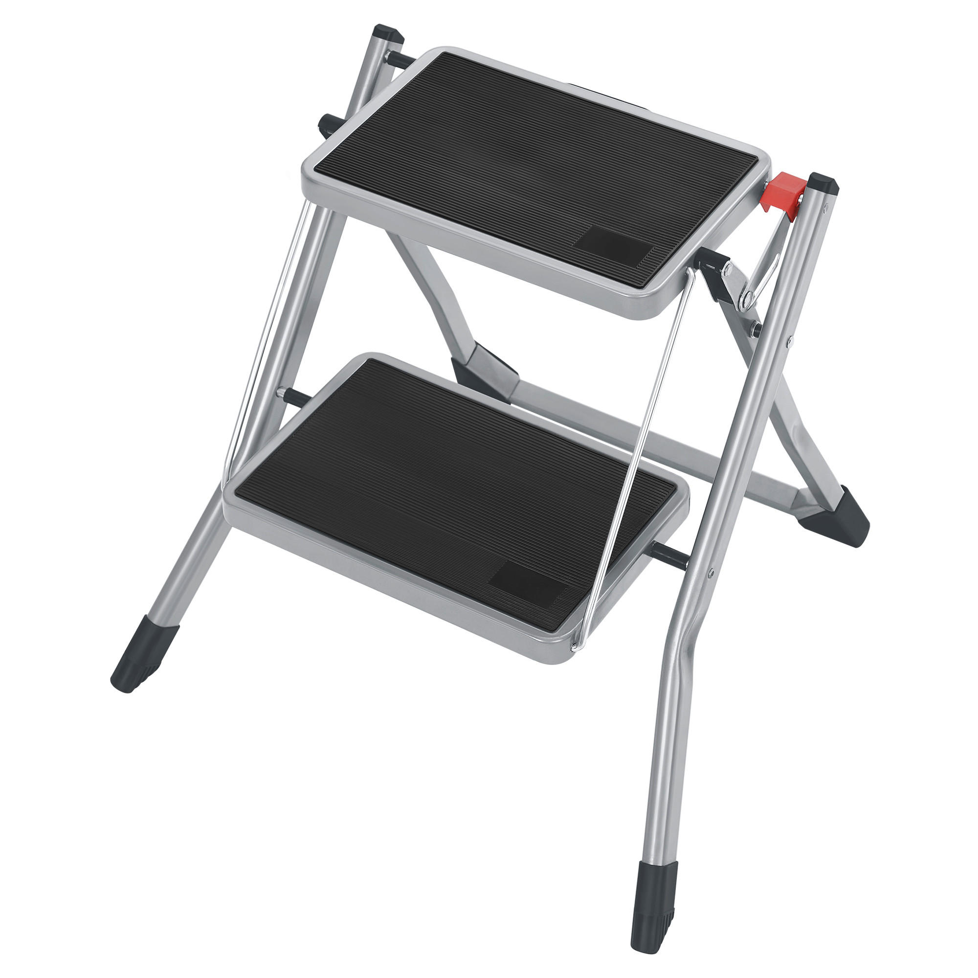 KLAPPTRITTLEITER - Grau, Basics, Metall (49/43/47cm)