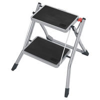 KLAPPTRITTLEITER - Grau, Basics, Metall (49/43/47cm)