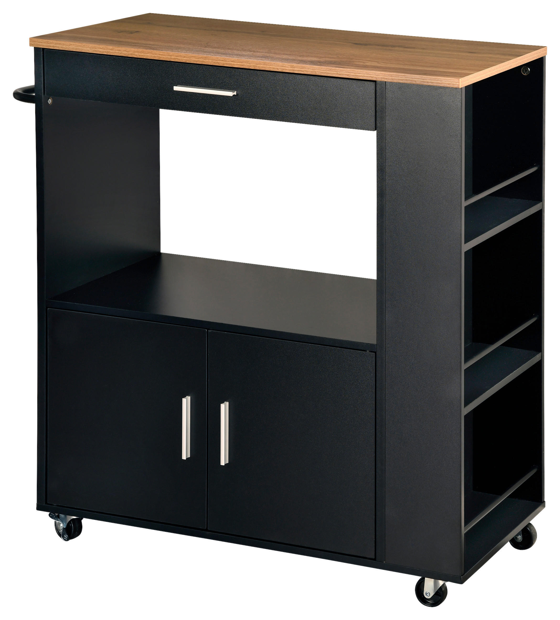 SERVIERWAGEN in Anthrazit, Eichefarben  - Eichefarben/Anthrazit, Basics, Holz/Holzwerkstoff (75/40/88cm) - Kesper