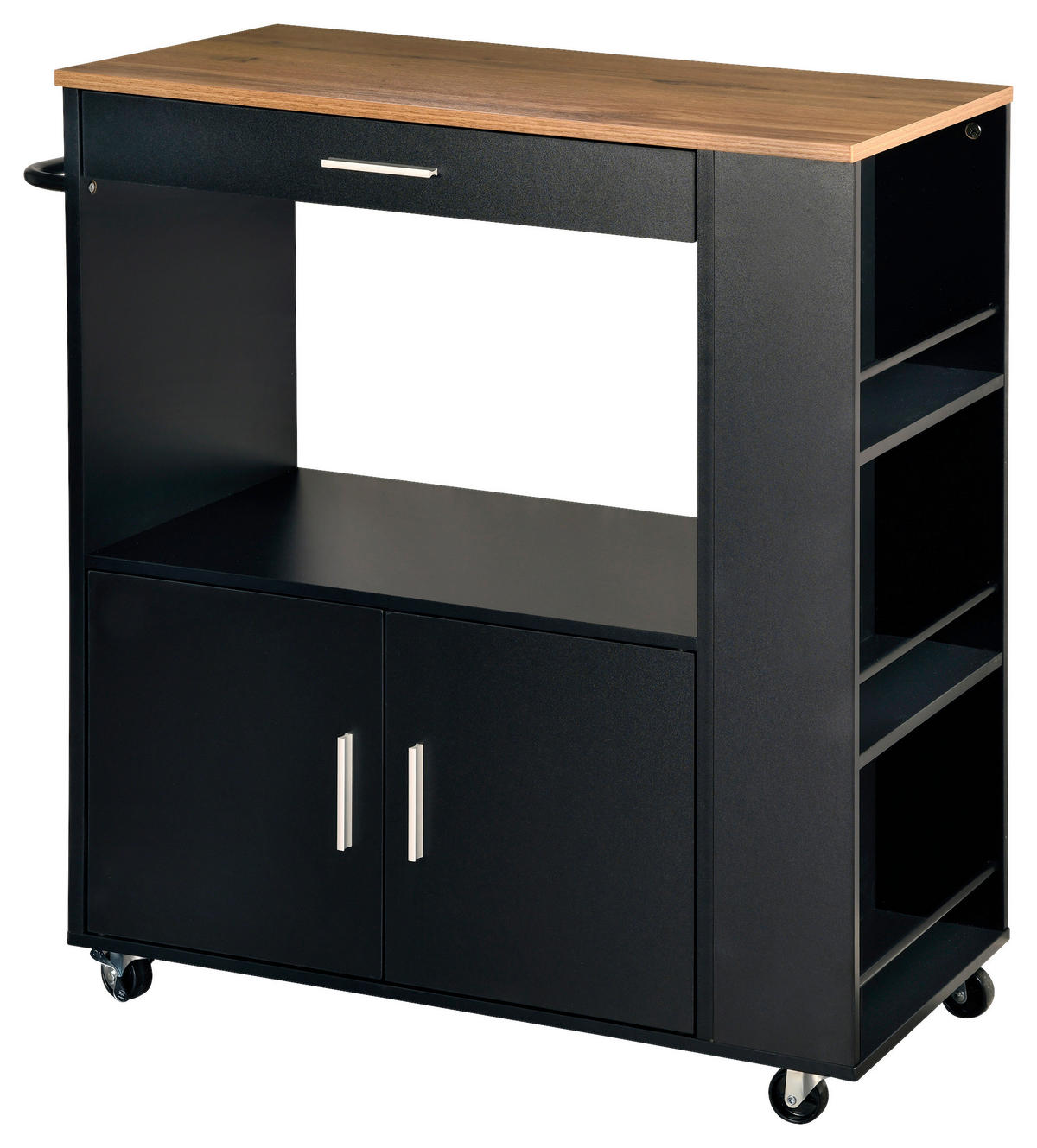 SERVIERWAGEN in Anthrazit, Eichefarben  - Eichefarben/Anthrazit, Basics, Holz/Holzwerkstoff (75/40/88cm) - Kesper