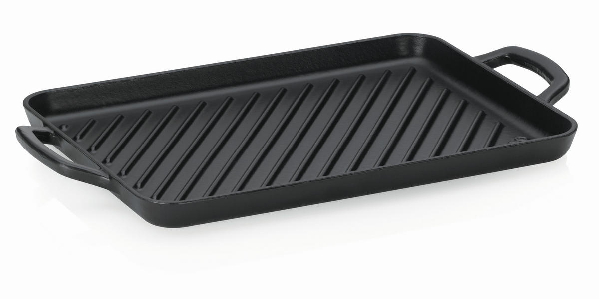 GRILLPLATTE - Schwarz, KONVENTIONELL, Metall (35/25/2cm) - Kela