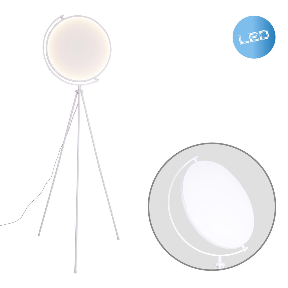 LED-STEHLEUCHTE 41/156 cm    - Weiß, Design, Kunststoff/Textil (41/156cm) - Näve