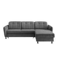 ECKSOFA in Chenille Anthrazit  - Anthrazit/Schwarz, Modern, Textil/Metall (267/184cm) - Livetastic