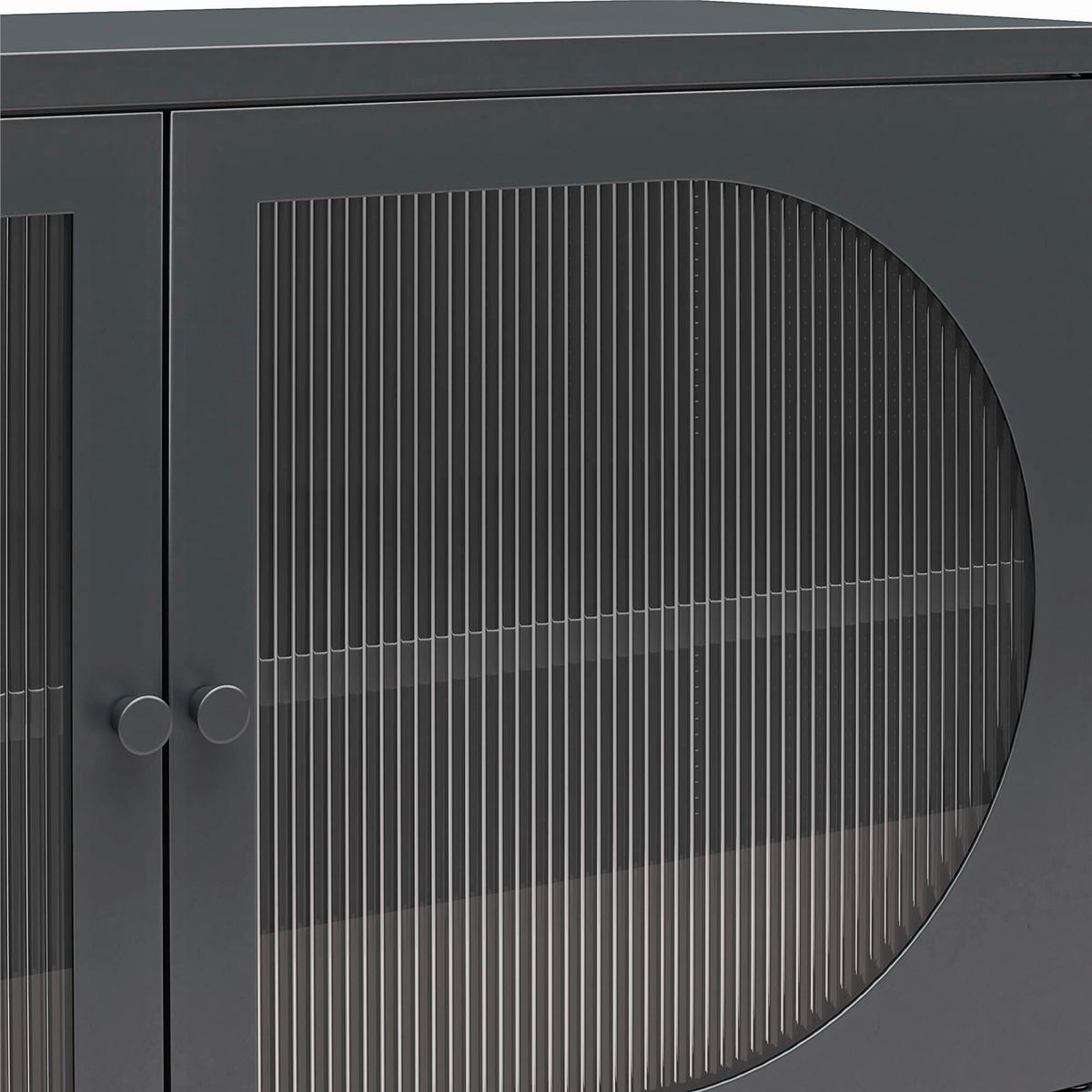 KOMMODE Luna  in 100/64/40 cm  - Schwarz, Design, Glas/Metall (100/64/40cm) - MID.YOU