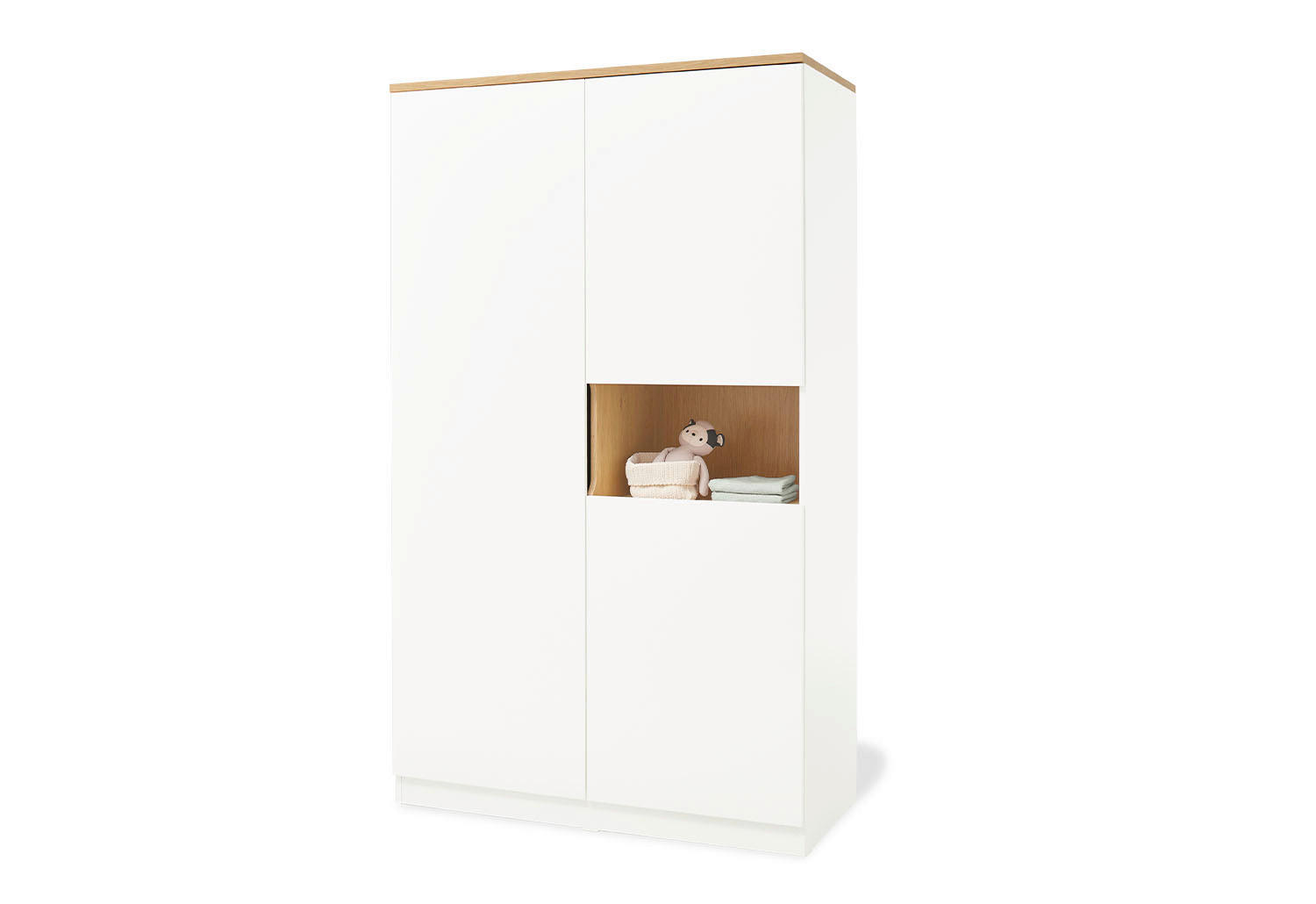 BABYKLEIDERSCHRANK Linje Naturfarben, Weiß  - Naturfarben/Weiß, Basics, Holz (110 cm/188 cm/52 cmcm) - Pinolino