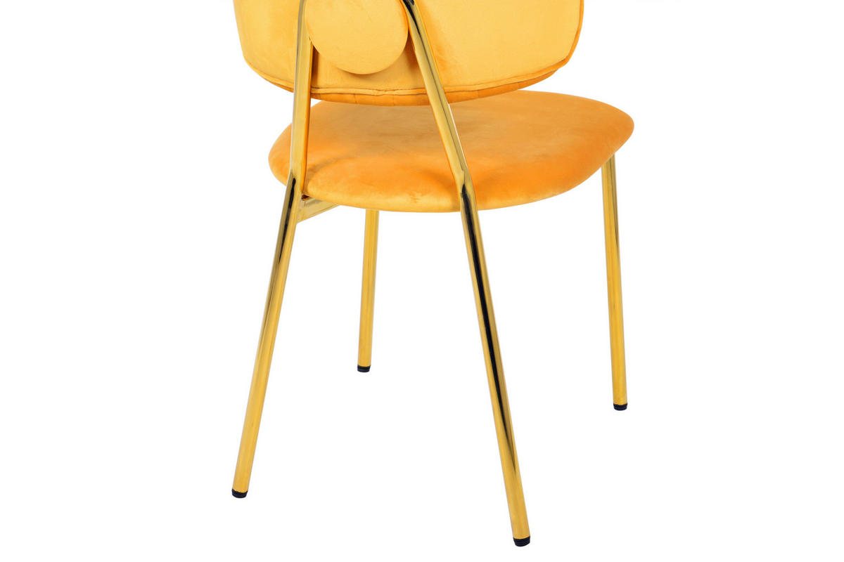 STUHL-SET 2 Stück  in Eisen  - Goldfarben/Orange, Design, Kunststoff/Metall (47/80/51cm) - Kayoom