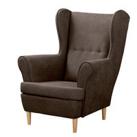 OHRENSESSEL in Mikrofaser Graubraun  - Graubraun/Naturfarben, Design, Holz/Textil (87/105/90cm) - Livetastic