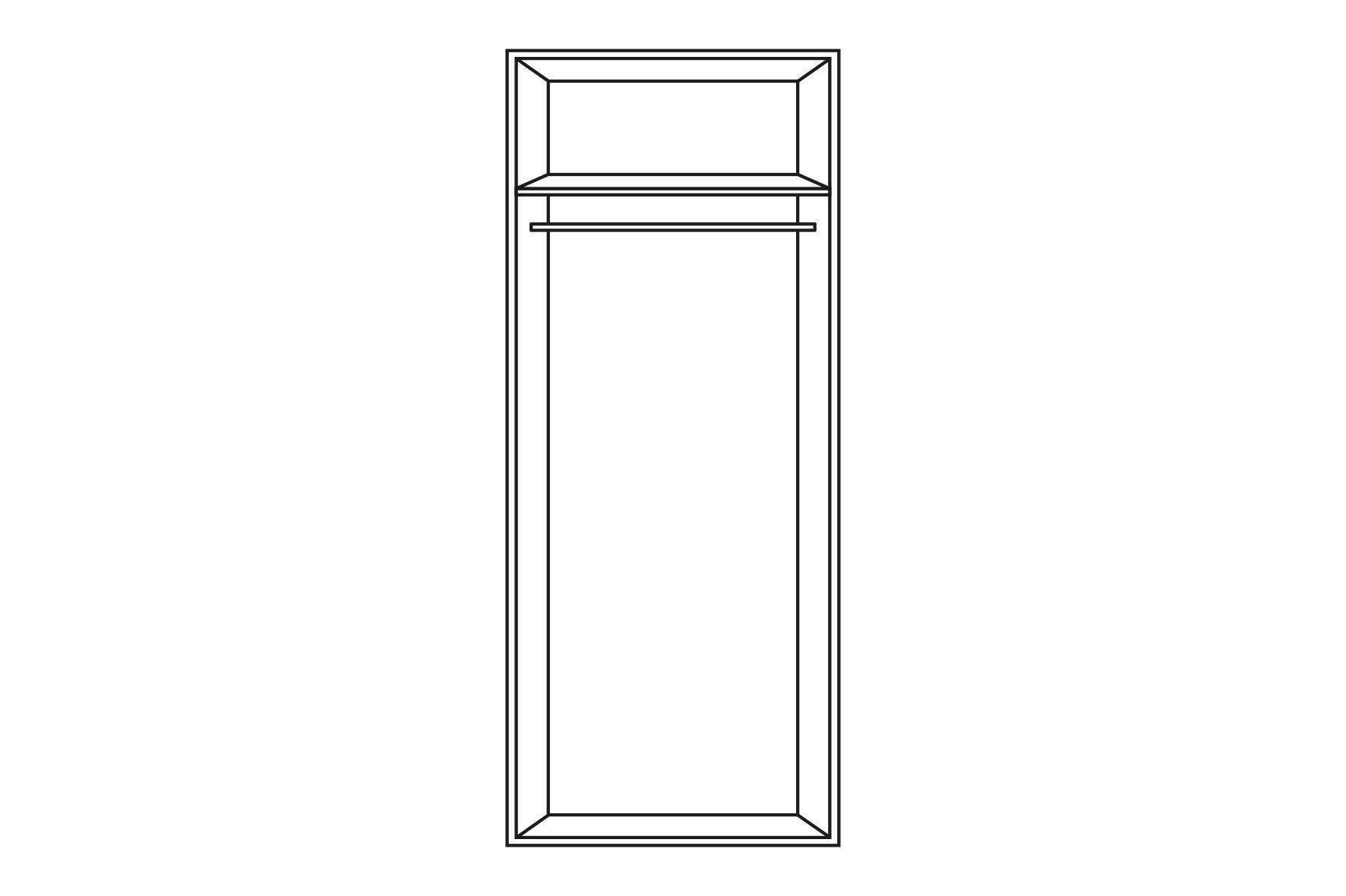 DREHTÜRENSCHRANK 2-türig Eichefarben  - Eichefarben/Alufarben, Trend, Glas/Holzwerkstoff (101/223/60cm) - Stylife