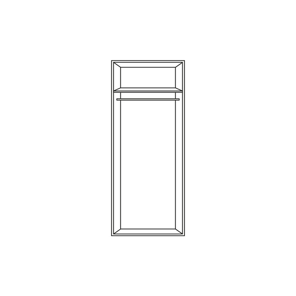 Thumbnail - Xora Kleiderschrank, Weiß, Holzwerkstoff, 1 Fächer, 2 Schubladen, 91x197x54 cm, Blauer Engel, Goldenes M, Made in German...