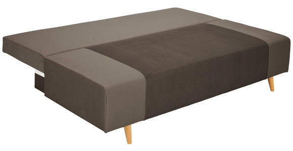 SCHLAFSOFA  in Cord, Velours Braun  - Buchefarben/Creme, KONVENTIONELL, Holz/Textil (191/92cm) - Carryhome