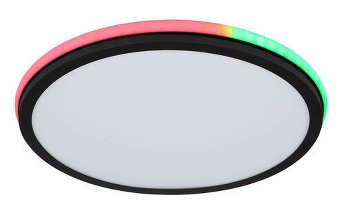LED MENNYEZETI LÁMPA - fekete/opál, Design, műanyag/fém (45/7cm) - Globo