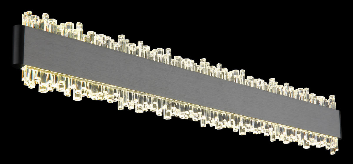 LED-WANDLEUCHTE 48/8/4 cm   - Klar/Schwarz, Design, Kunststoff/Metall (48/8/4cm) - Globo