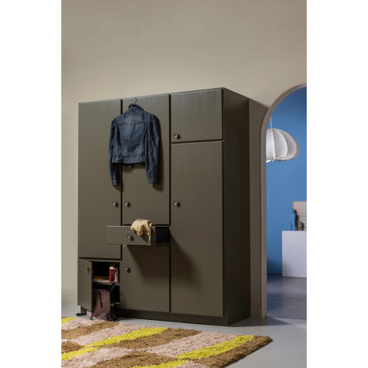 GARDEROBENSCHRANK Alfie  in 160/210/60 cm  - Grün, Design, Holz (160/210/60cm) - Livetastic