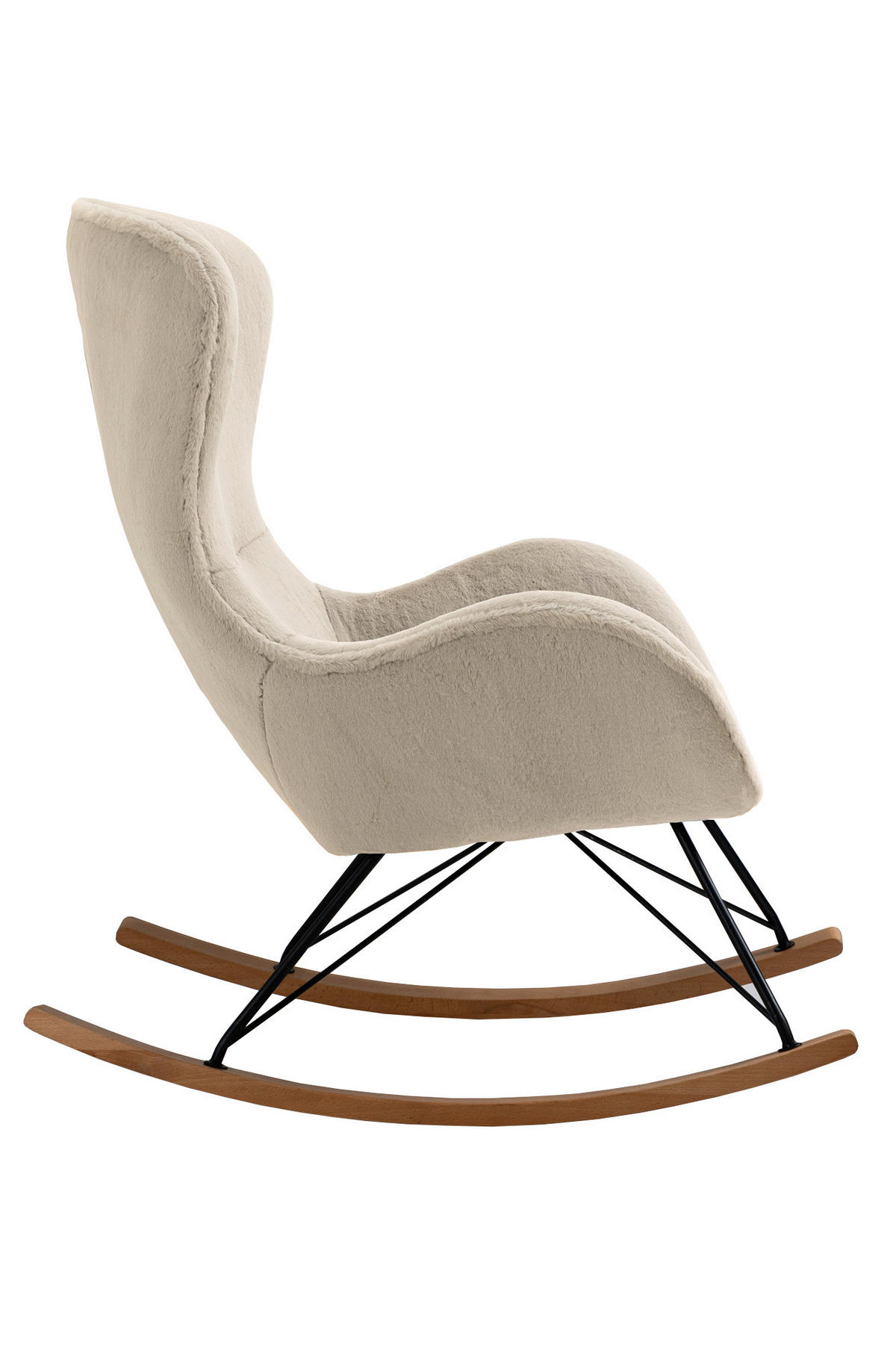 SCHAUKELSTUHL in Eichefarben, Beige  - Eichefarben/Beige, MODERN, Holz/Textil (70/102/94cm) - Livetastic