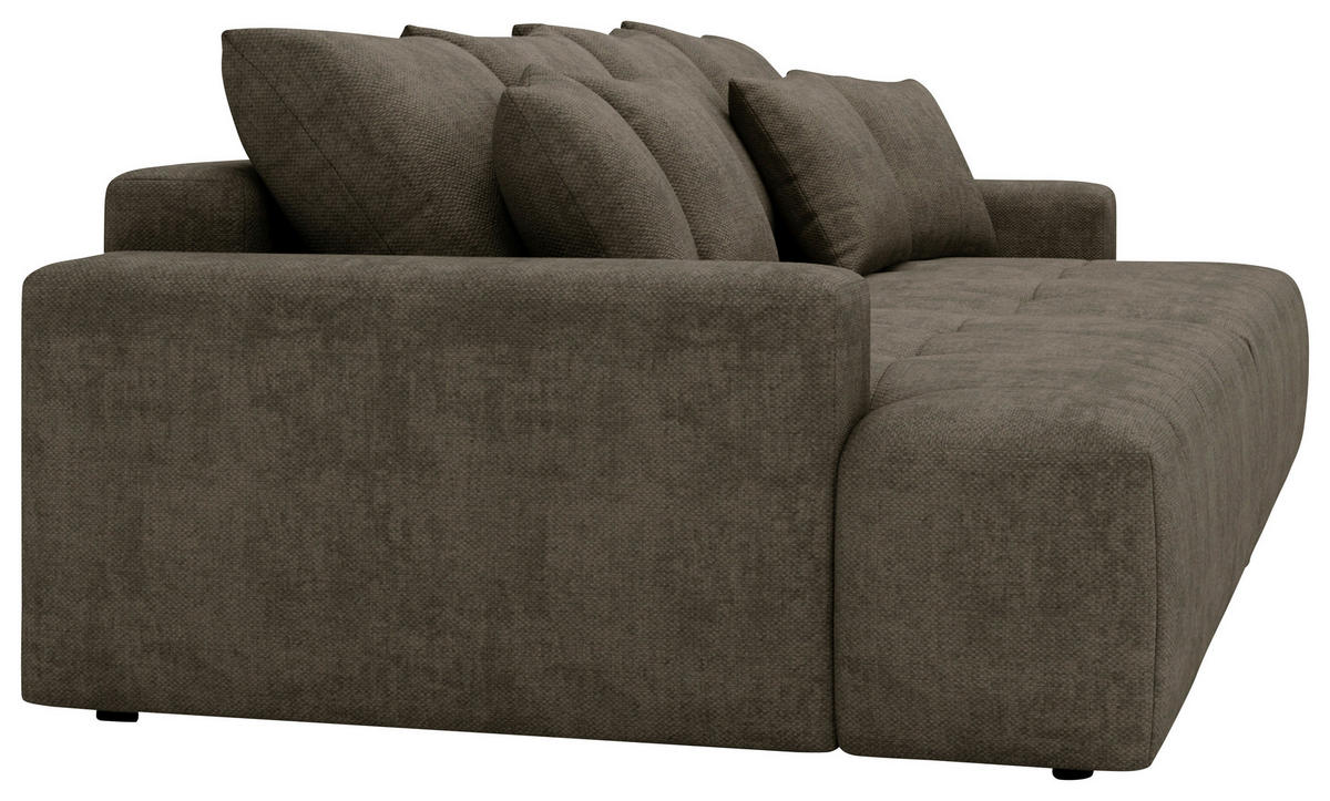BIGSOFA ADELE in Chenille Dunkelbraun  - Dunkelbraun/Schwarz, Design, Kunststoff/Textil (270/85/136cm) - Livetastic