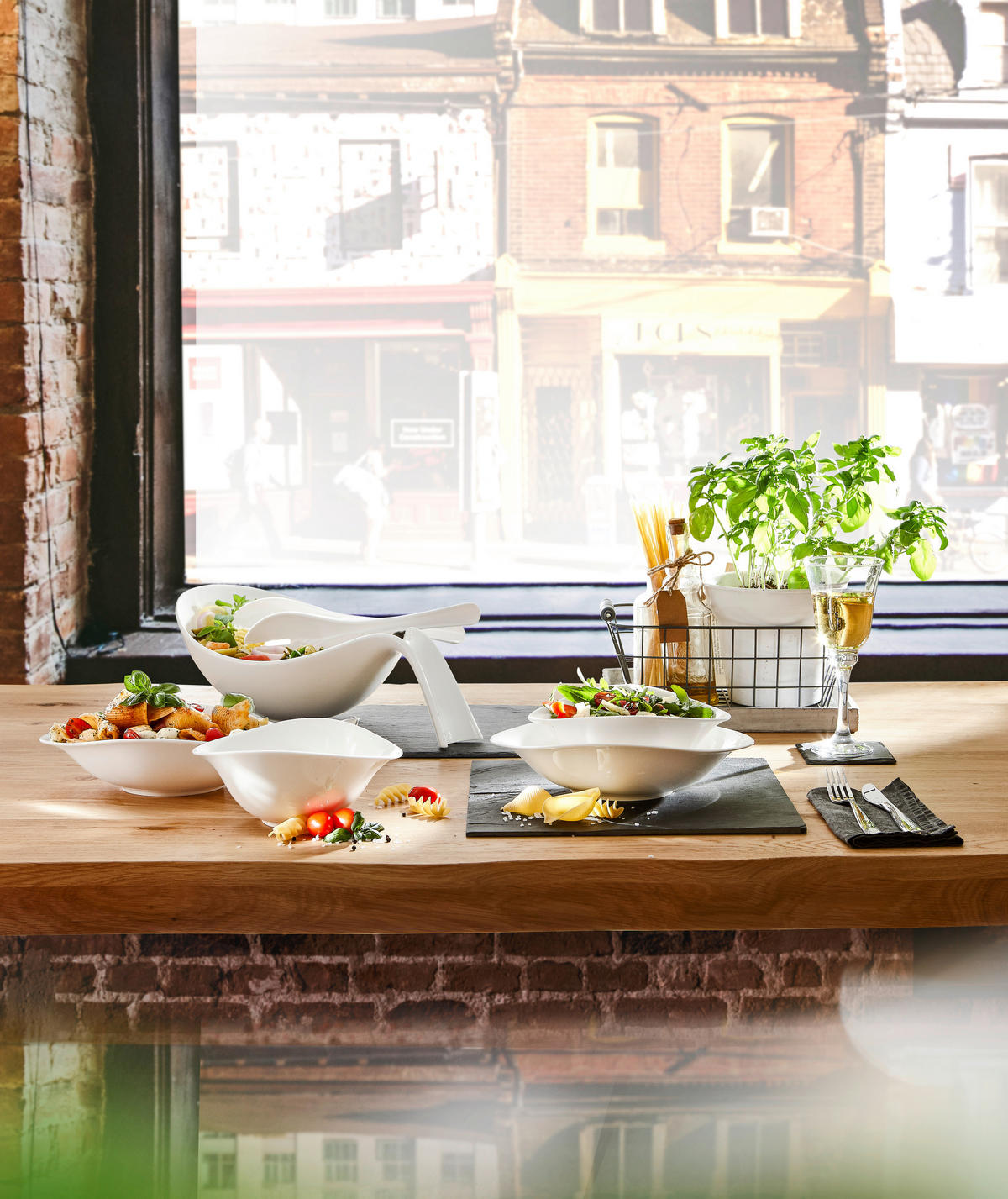 SALATSET  Dune Vapiano 2-teilig  - Creme, Design, Keramik (21/17cm) - Villeroy & Boch