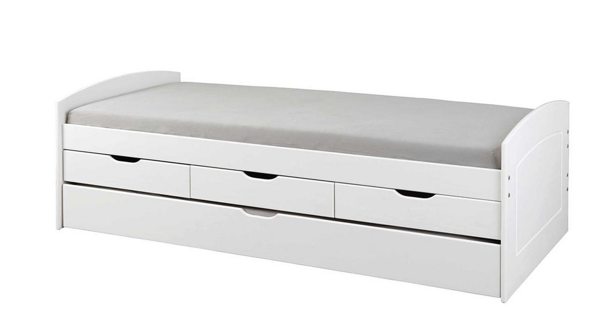 KREVET    205/63/98 cm  bela  - bela, Moderno, drvo (205/63/98cm) - Carryhome