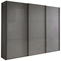 SCHWEBETÜRENSCHRANK 225/236/67 cm,  in Lavagrau, 3 Tür(en)  - Lavagrau/Schwarz, MODERN, Glas/Holzwerkstoff (225/236/67cm) - Chameo