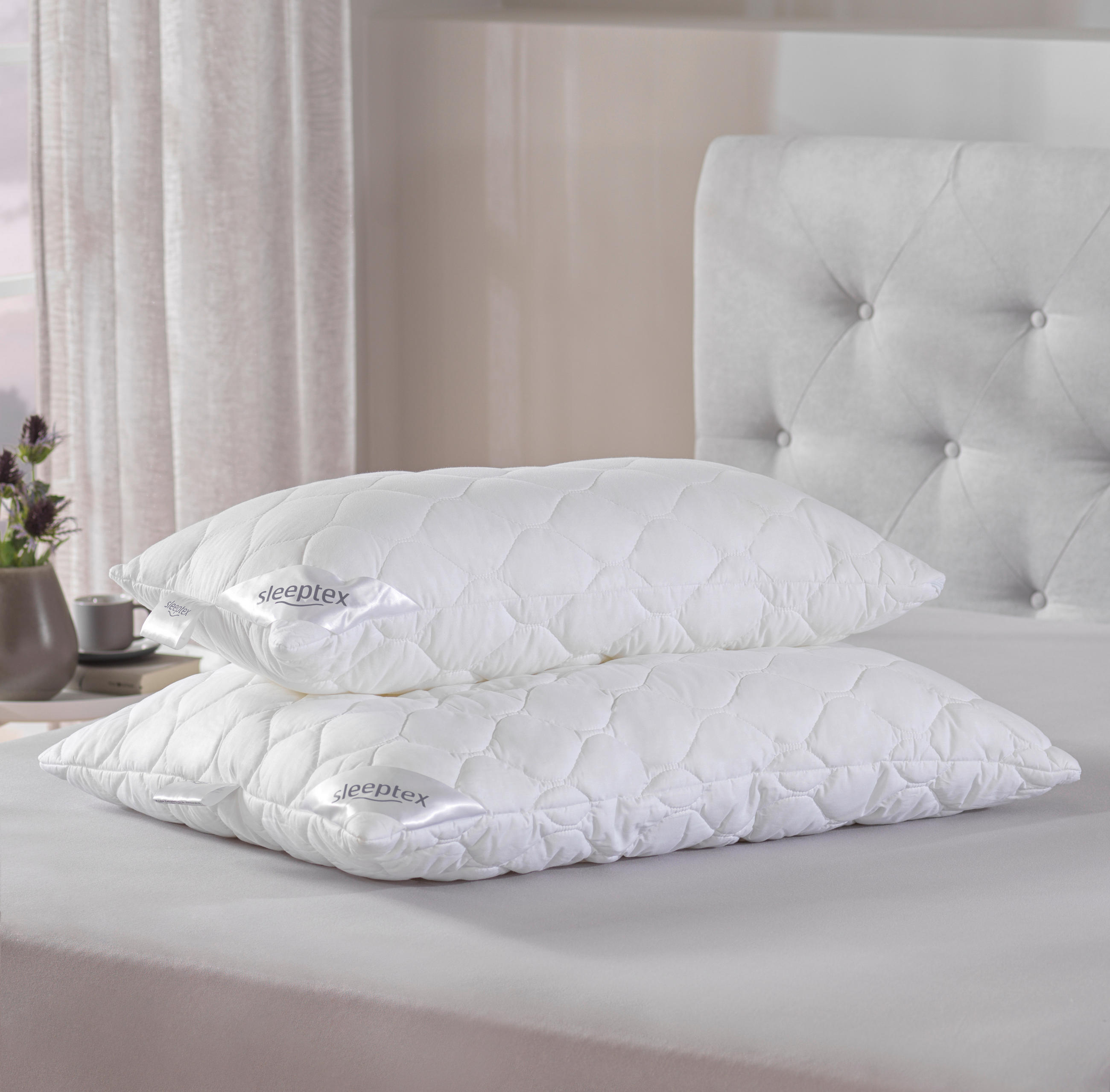 VANKÚŠ POD HLAVU, 40/80 cm - biela, Basics, textil (40/80cm) - Sleeptex