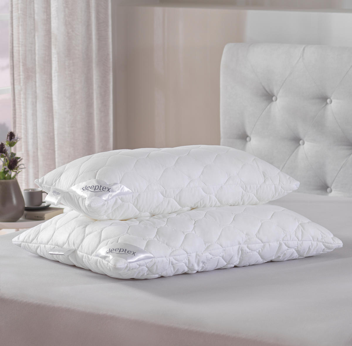 VANKÚŠ POD HLAVU, 40/80 cm - biela, Basics, textil (40/80cm) - Sleeptex