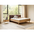 BETT 180/200 cm,  in Hellbraun, Wildeiche,  - Hellbraun/Wildeiche, Natur, Holz/Textil (180/200cm) - Linea Natura