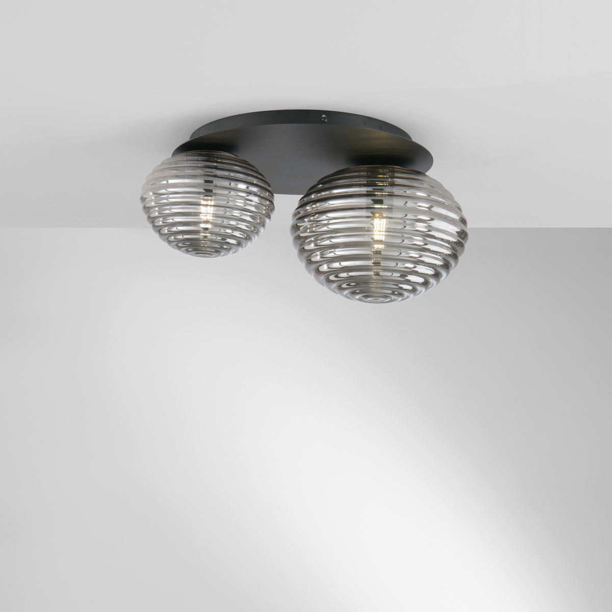 DECKENLEUCHTE Luce Ambiente e Design 21,5/45/35 cm   - Schwarz, Trend, Glas/Metall (21,5/45/35cm)