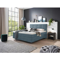 BOXSPRINGBETT 160/200 cm  Blau  - Chromfarben/Blau, Konventionell, Kunststoff/Textil (160/200cm) - Voleo