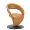 STUHL Echtleder Braun, Schwarz  - Schwarz/Braun, Design, Leder/Metall (62/86/61cm) - Moderano